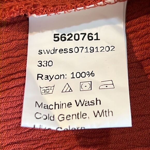 Shein Burnt Orange Embroidered Boho Dress - Size 1XL - Picture 10 of 10